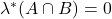 \lambda^*(A \cap B) = 0