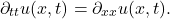 \[ \partial_{tt}u(x, t) = \partial_{xx}u(x, t). \]