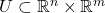 U \subset \mathbb R^n \times \mathbb{R}^m