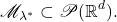 \[ \mathscr{M}_{\lambda^*} \subset \mathscr{P}(\mathbb{R}^d). \]