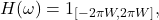 \[ H(\omega) = 1_{[-2\pi W, 2\pi W]}, \]