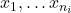 x_1, \ldots x_{n_i}