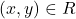 (x, y) \in R