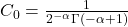 C_0 = \frac{1}{2^{-\alpha}\Gamma(-\alpha + 1)}