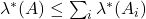 \lambda^*(A) \leq \sum_i \lambda^*(A_i)