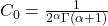 C_0 = \frac{1}{2^\alpha\Gamma(\alpha + 1)}