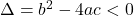 \Delta = b^2 - 4ac < 0