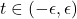 t \in (-\epsilon, \epsilon)