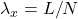 \lambda_x = L/N