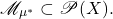 \[ \mathscr{M}_{\mu^*} \subset \mathscr{P}(X). \]