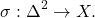 \[ \sigma: \Delta^2 \to X. \]