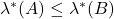 \lambda^*(A) \leq \lambda^*(B)