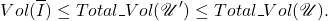 \[ Vol(\overline{I}) \leq Total\_Vol(\mathscr{U}') \leq Total\_Vol(\mathscr{U}). \]