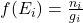 f(E_i) = \frac{n_i}{g_i}