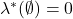 \lambda^*(\emptyset) = 0