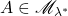 A \in \mathscr{M}_{\lambda^*}