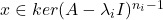 x \in ker(A - \lambda_iI)^{n_i - 1}