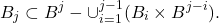 \[ B_j \subset B^j - \cup_{i = 1}^{j - 1} (B_i \times B^{j - i}). \]