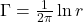 \Gamma = \frac{1}{2\pi}\ln r